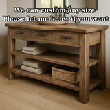 Handcrafted Solid Wood Bathroom Vanity with Curved Live-Edge Top and Triple Storage Drawers