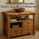 Handcrafted Solid Wood Bathroom Vanity with Live Edge Top and Multi Storage