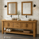 Handcrafted Solid Wood Double Bathroom Vanity - Rustic Farmstand