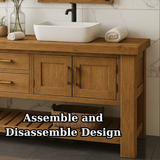 Handcrafted Solid Wood Double Bathroom Vanity - Rustic Farmstand