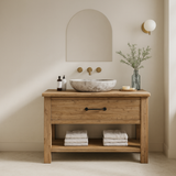 Rustic Wood Bathroom Vanity with Drawers and Shelf, Handmade Bathroom Cabinet