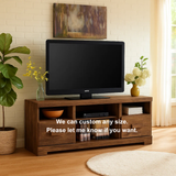 Rustic Solid Wood TV Stand – Handcrafted Media Console with Drawers and Open Shelves for Warm Modern Living Rooms