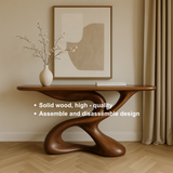 Handcrafted Solid Wood Sculptural Console Table – Organic Flow Design Art Furniture for Modern Interiors