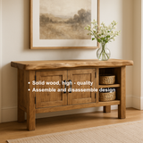Handcrafted Solid Wood Console Table – Rustic Farmhouse Design with Live Edge Top