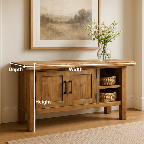 Handcrafted Solid Wood Console Table – Rustic Farmhouse Design with Live Edge Top
