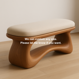 Handcrafted Sculptural Solid Wood Bench – Modern Organic Flow Design for Contemporary Interiors