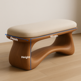 Handcrafted Sculptural Solid Wood Bench – Modern Organic Flow Design for Contemporary Interiors