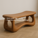 Handcrafted Sculptural Solid Wood Bench – Organic Flow Design for Modern Contemporary Spaces