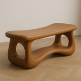 Handcrafted Sculptural Solid Wood Bench – Organic Flow Design for Modern Contemporary Spaces