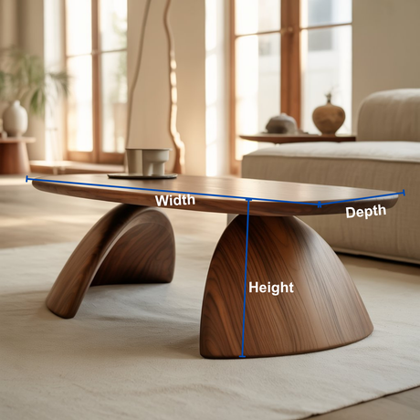 Handcrafted Sculptural Solid Wood Coffee Table – Dual Arch Base for Modern Organic Interiors