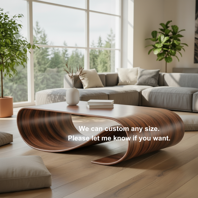 Handcrafted Sculptural Solid Wood Coffee Table – Wave Flow Organic Design for Modern Living Spaces