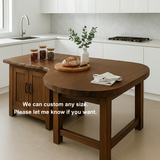 Handcrafted Solid Wood Kitchen Island – Live Edge Counter with Storage for Modern Organic Kitchens