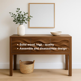 Handcrafted Solid Wood Console Table – Sculptural Wave Design Entryway Table for Modern Interiors