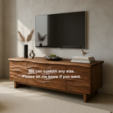 Handcrafted Solid Wood Wavefront TV Stand – Organic Modern Sculptural Console