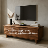 Handcrafted Solid Wood Wavefront TV Stand – Organic Modern Sculptural Console
