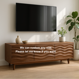 Handcrafted Solid Wood Wave TV Stand – Modern Sculptural Media Console