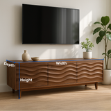 Handcrafted Solid Wood Wave TV Stand – Modern Sculptural Media Console