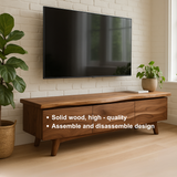 Handcrafted Solid Wood Live Edge TV Stand – Modern Organic Media Console for Living Room