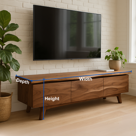 Handcrafted Solid Wood Live Edge TV Stand – Modern Organic Media Console for Living Room