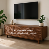 Handcrafted Solid Wood Wavefront TV Stand – Modern Sculptural Media Console