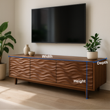 Handcrafted Solid Wood Wavefront TV Stand – Modern Sculptural Media Console