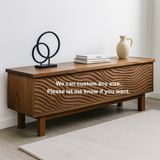 Handcrafted Solid Wood TV Stand – Sculptural Wavefront Media Console for Modern Living Room