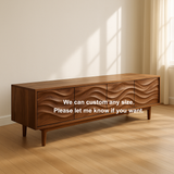 Handcrafted Solid Wood Wavefront TV Stand – Modern Sculptural Media Console