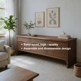 Handcrafted Solid Wood Wave Drawer Sideboard – Modern Organic TV Stand