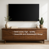 Handcrafted Solid Wood TV Stand – Modern Organic Media Console with Flow Pattern