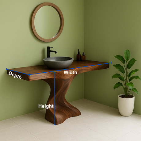 Handcrafted Solid Wood Bathroom Vanity – Organic Sculptural Twist Form Design