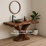 Handcrafted Solid Wood Live Edge Bathroom Vanity – Organic Sculptural Twist Design