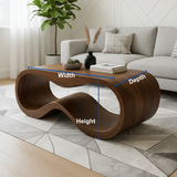 Handcrafted Solid Wood Coffee Table – Modern Sculptural Wave Form Design