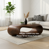 Handcrafted Solid Wood Coffee Table – Sculptural Infinity Wave Form Design