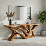 Handcrafted Solid Wood Console Table – Organic Sculptural Branch River Design