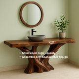 Handcrafted Solid Wood Bathroom Vanity – Organic Sculptural Branch Flow Design