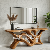 Handcrafted Solid Wood Console Table – Organic Sculptural Branch River Design