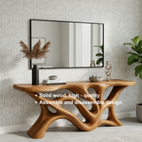 Handcrafted Solid Wood Console Table – Organic Sculptural Branch River Design