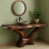 Handcrafted Solid Wood Bathroom Vanity – Sculptural Root Flow Organic Design
