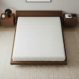 Handcrafted Solid Wood Platform Bed with Minimalist Headboard for Modern Bedrooms