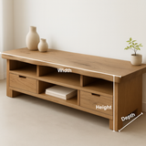Handcrafted Solid Wood TV Stand with Wavy Live Edge – Organic Modern Media Console with Drawers & Open Shelves