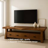 Handcrafted Solid Wood TV Stand with Sculpted Live Edge – Organic Modern Media Console with Drawers