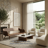 Handcrafted Solid Wood Organic Modern Sofa with Sculpted Curved Form