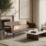 Handcrafted Solid Wood Organic Modern Sofa with Sculpted Curved Form