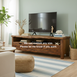 Handcrafted Solid Wood TV Stand with Organic Live Edge – Rustic Media Console with Drawers & Open Shelf