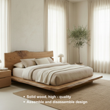 Handcrafted Solid Wood Live-Edge Platform Bed for Modern Natural Bedrooms