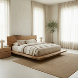 Handcrafted Solid Wood Live-Edge Platform Bed for Modern Natural Bedrooms