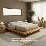 Handcrafted Solid Wood Live-Edge Platform Bed for Modern Natural Bedrooms