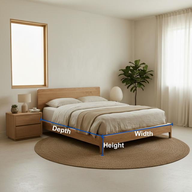 Handcrafted Solid Wood Japandi Bed Frame with Minimalist Low Profile Design