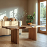 Handcrafted Solid Wood Dining Table with Live Edge Top for Modern Natural Kitchen Spaces