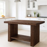 Handcrafted Solid Wood Dining Table – Dark Walnut Kitchen Table with Contemporary Design